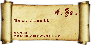 Abrus Zsanett névjegykártya