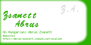 zsanett abrus business card